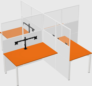 Quad office cubicles
