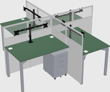 Quad office cubicles