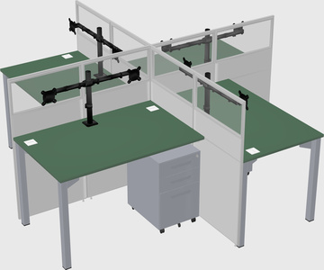Quad office cubicles
