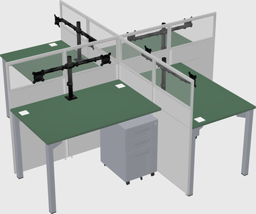 Quad office cubicles