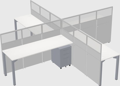 Bureaux à quatre cabines