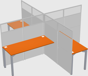 Quad office cubicles