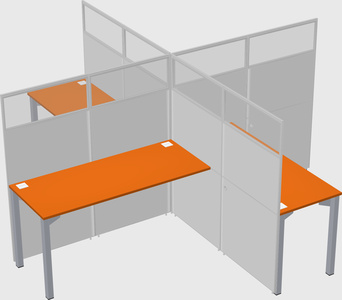 Quad office cubicles