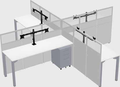 Quad office cubicles