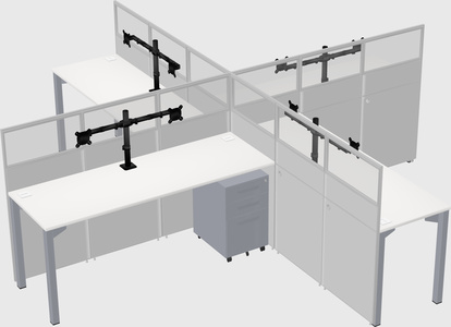 Quad office cubicles