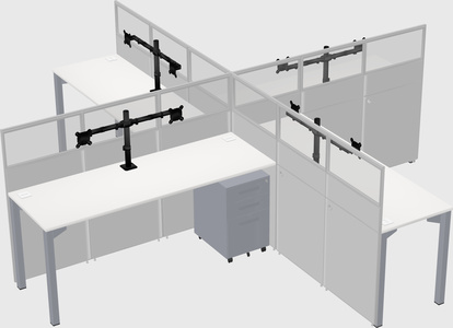 Quad office cubicles