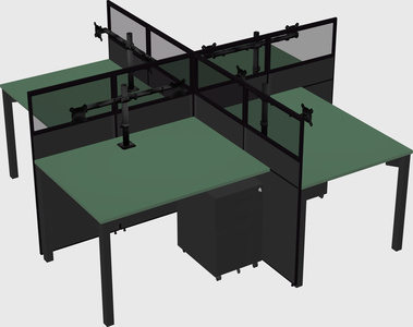 Quad office cubicles