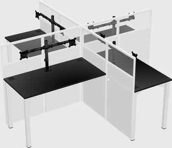 Quad office cubicles