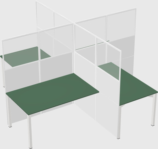 Quad office cubicles