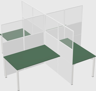 Quad office cubicles
