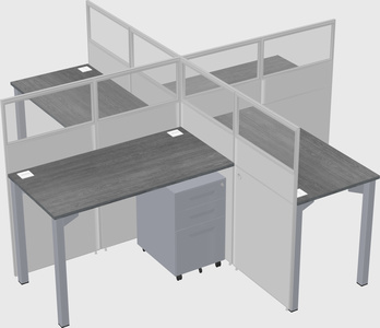 Quad office cubicles