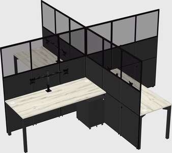 Quad office cubicles