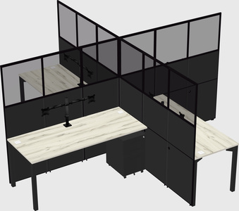 Quad office cubicles
