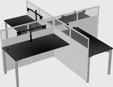 Quad office cubicles