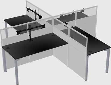 Quad office cubicles