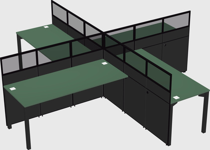 Quad office cubicles