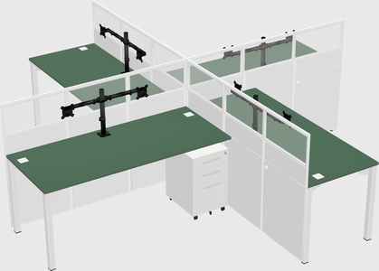 Quad office cubicles