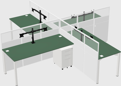 Quad office cubicles