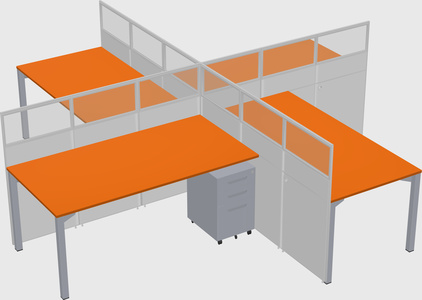Quad office cubicles