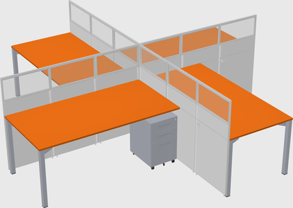 Quad office cubicles
