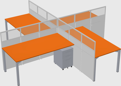 Quad office cubicles
