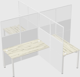 Quad office cubicles