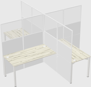 Quad office cubicles