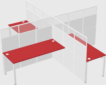 Quad office cubicles