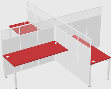 Quad office cubicles