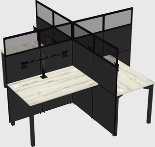 Quad office cubicles