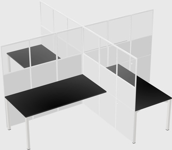 Quad office cubicles