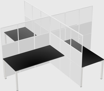 Quad office cubicles