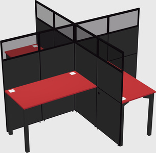 Quad office cubicles