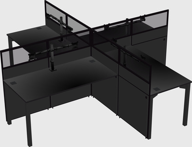 Quad office cubicles