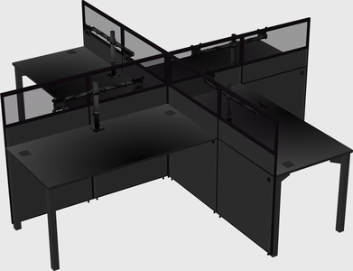 Quad office cubicles