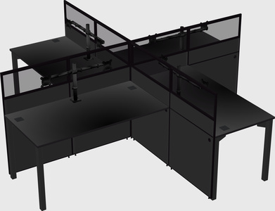 Quad office cubicles