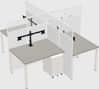 Quad office cubicles