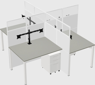 Quad office cubicles