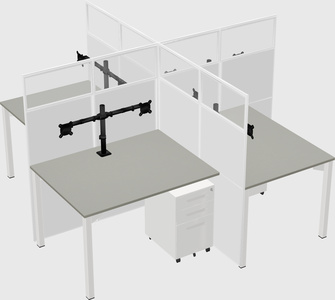 Quad office cubicles