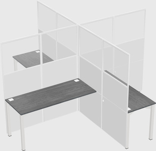 Quad office cubicles