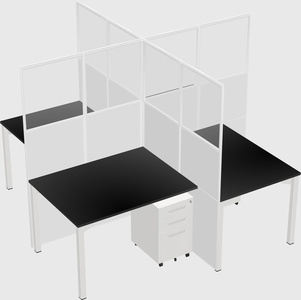 Quad office cubicles