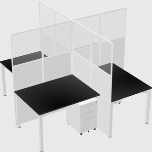 Quad office cubicles