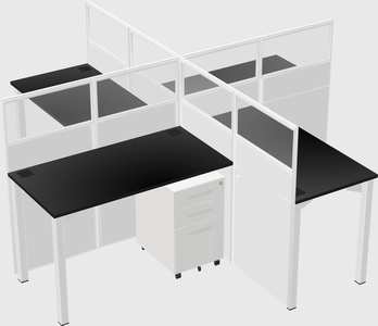 Quad office cubicles
