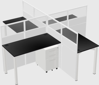 Quad office cubicles