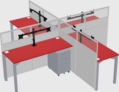 Quad office cubicles