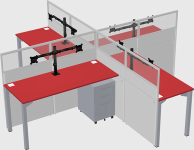 Quad office cubicles