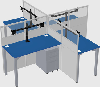 Quad office cubicles