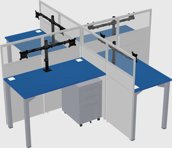 Quad office cubicles
