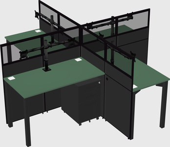 Quad office cubicles