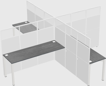 Quad office cubicles